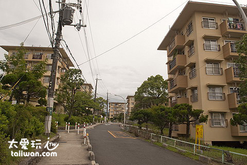 北千里寧靜的住宅區