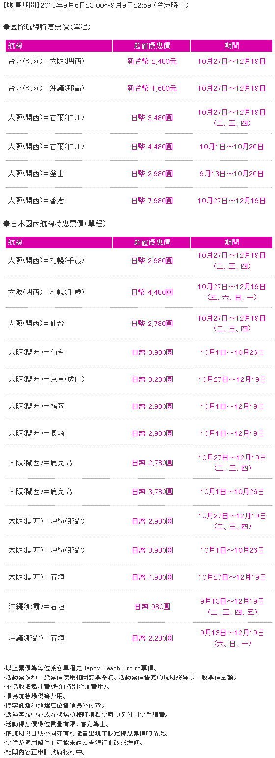 樂桃航空72小時特惠! 樂桃航空72小時特惠!