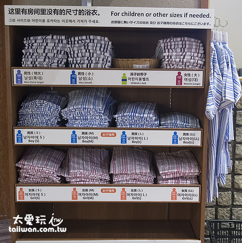 各種尺寸的浴衣 各種尺寸的浴衣