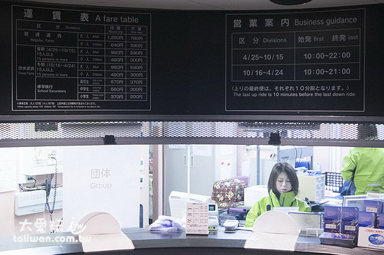 函館山展望台同樣有販售纜車票 函館山展望台同樣有販售纜車票