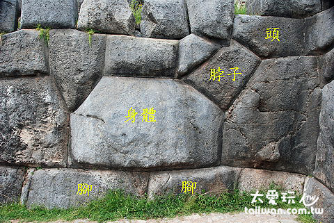 地基石牆上 Alpaca 圖案(用以感謝 Alpaca 對印加人的貢獻) 地基石牆上 Alpaca 圖案(用以感謝 Alpaca 對印加人的貢獻)